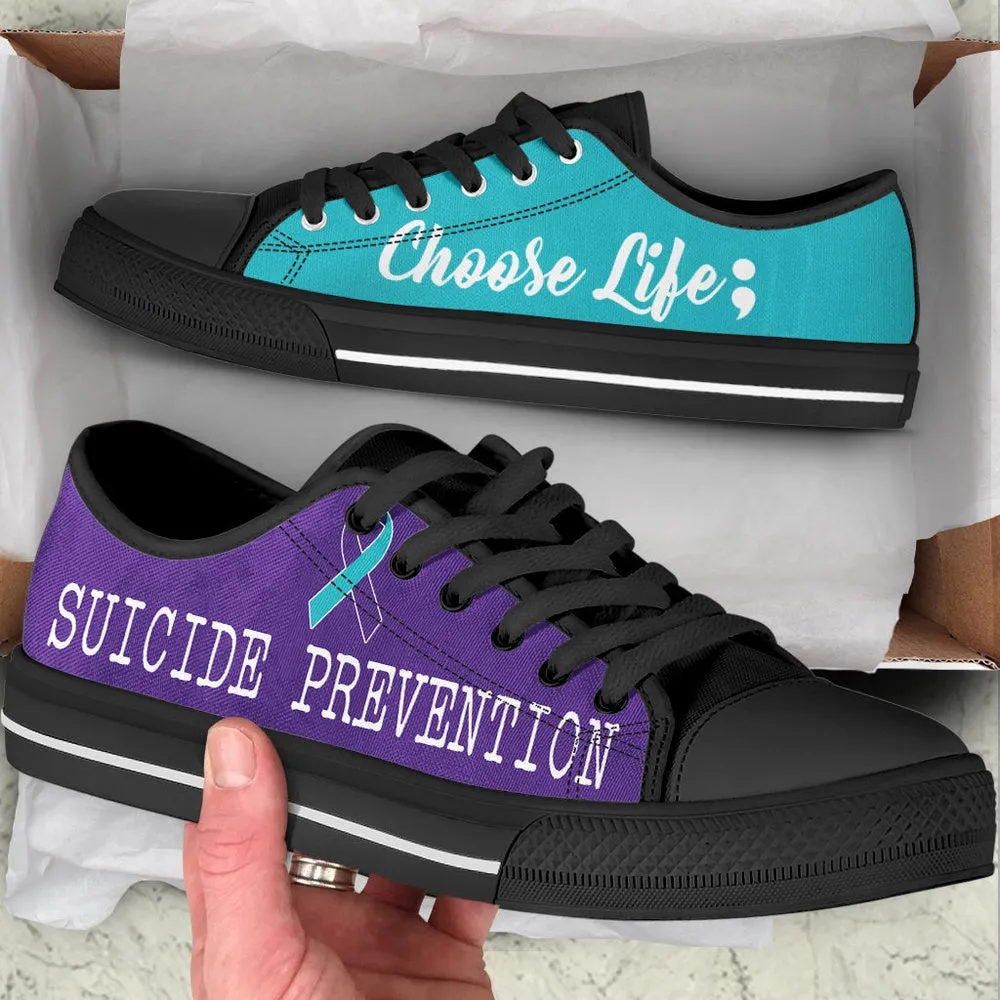 Suicide Prevention Shoes Choose Life Low Top Shoes , Low Top Sneaker, Low Top Canvas Shoes