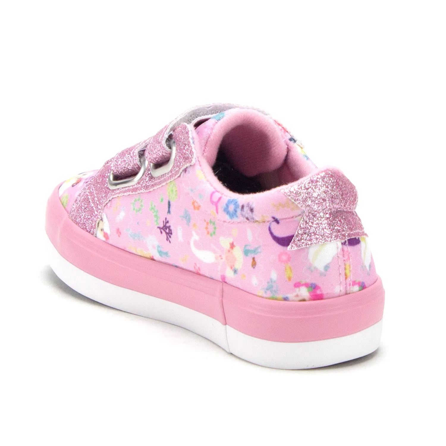 Toddler Little Girls Mermaid Print Twinkle Glitter Sneakers Flats Shoes