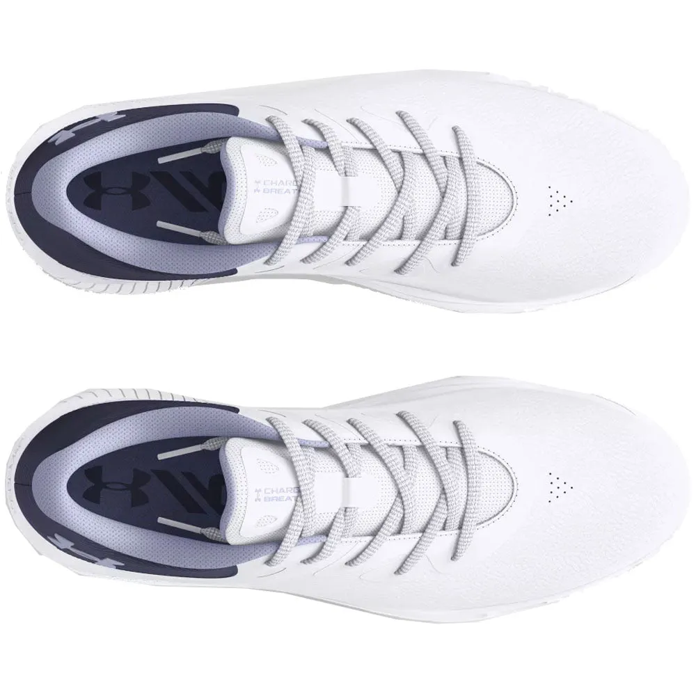 Under Armour Charged Breathe 2 Spikeless Ladies Shoes - White/Midnight Navy/Celeste