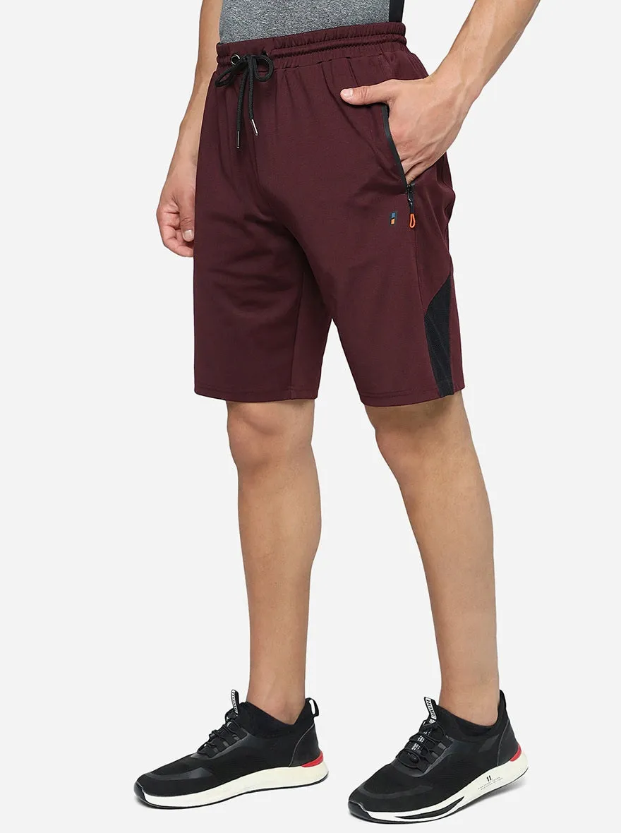 Wine Solid Slim Fit Shorts | Jade Play