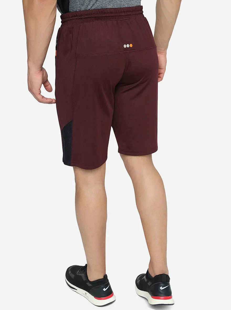 Wine Solid Slim Fit Shorts | Jade Play