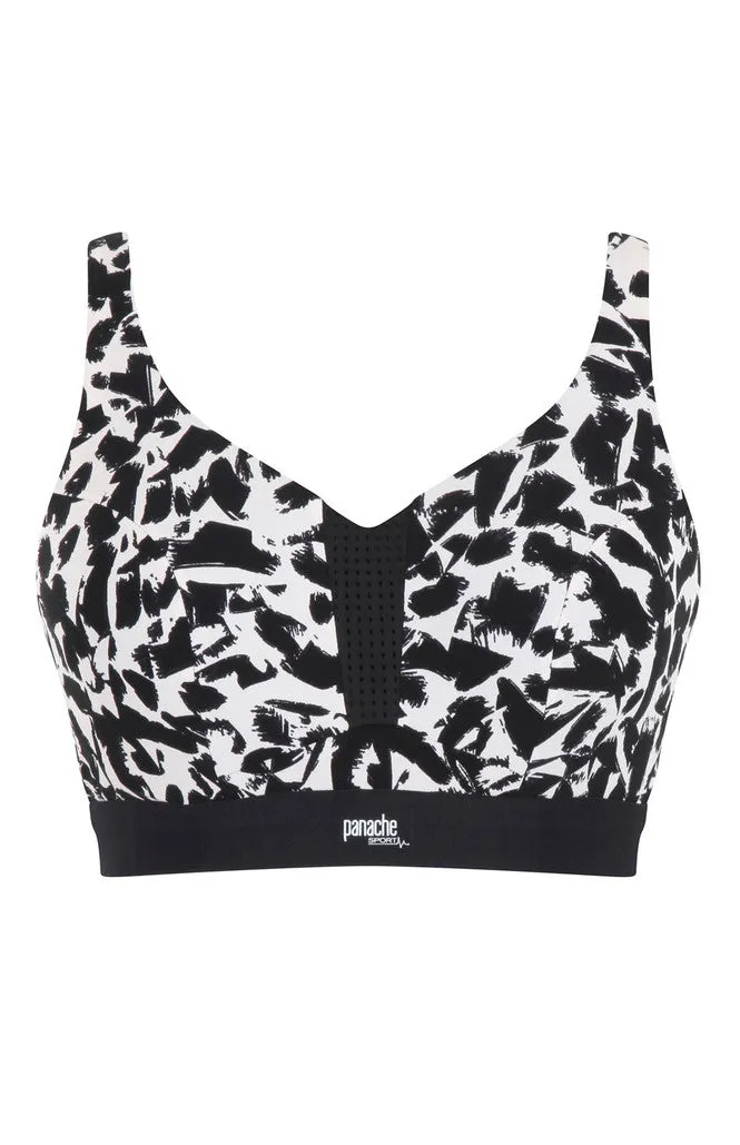 Wired Non-Padded Sports Bra In Mono Print - Panache