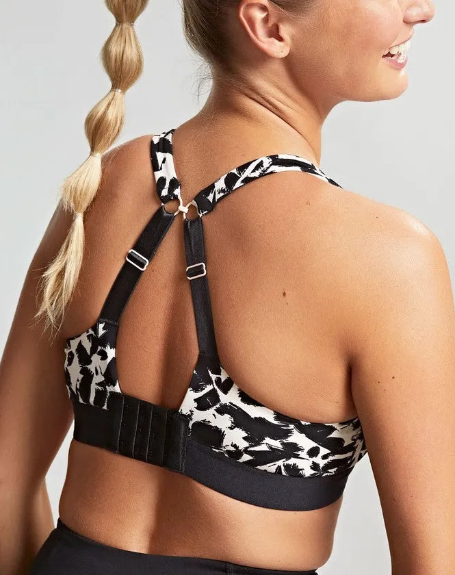 Wired Non-Padded Sports Bra In Mono Print - Panache