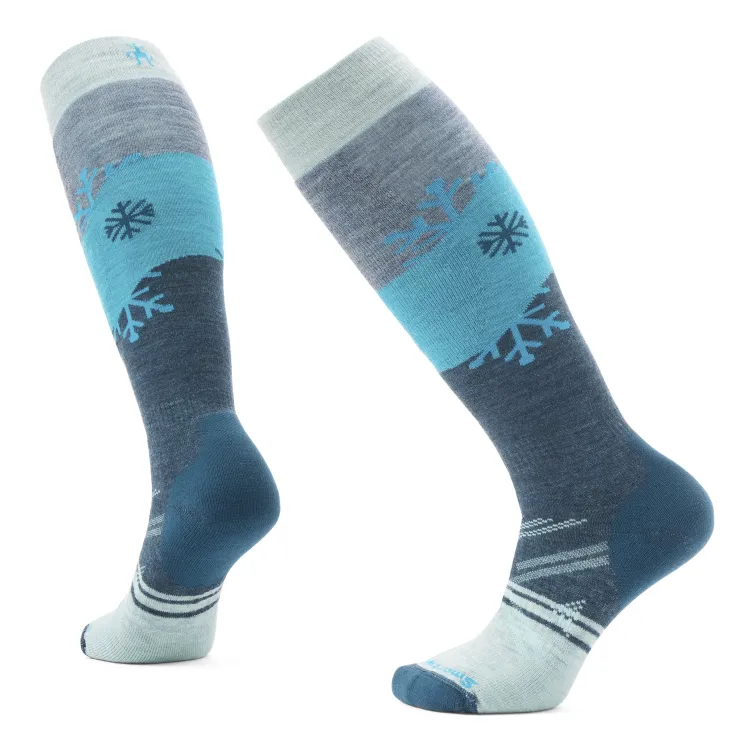 Women's Ski Full Cushion Snowpocalypse Pattern Over The Calf Socks